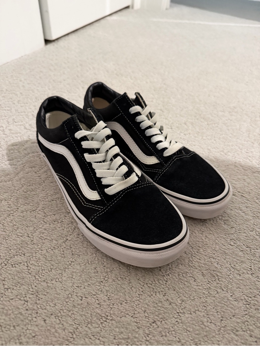 Classic Black Low-Top Skate Sneakers with White Accent